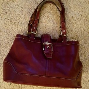 Authentic Burgundy Coach Purse- 13w x 8.5h x 6.5 d