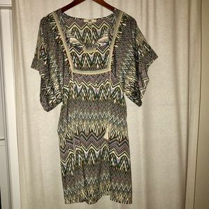 YA Los Angeles Printed Multi Batwing Dress