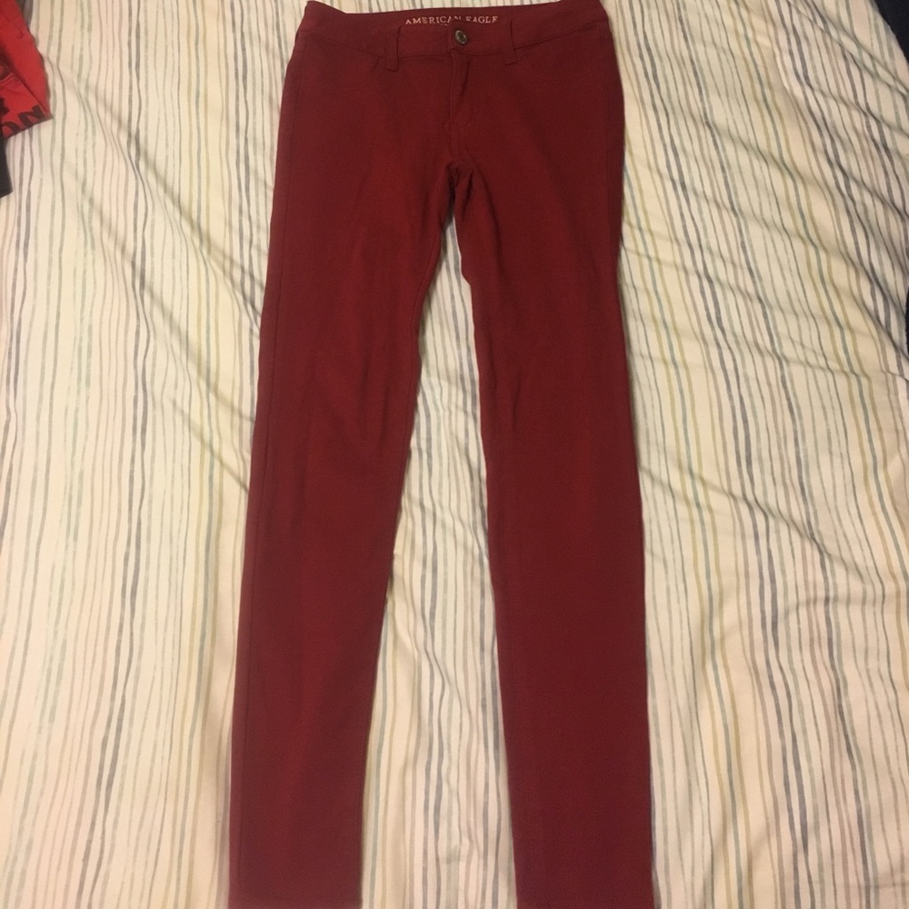 American Eagle Red Jeggings