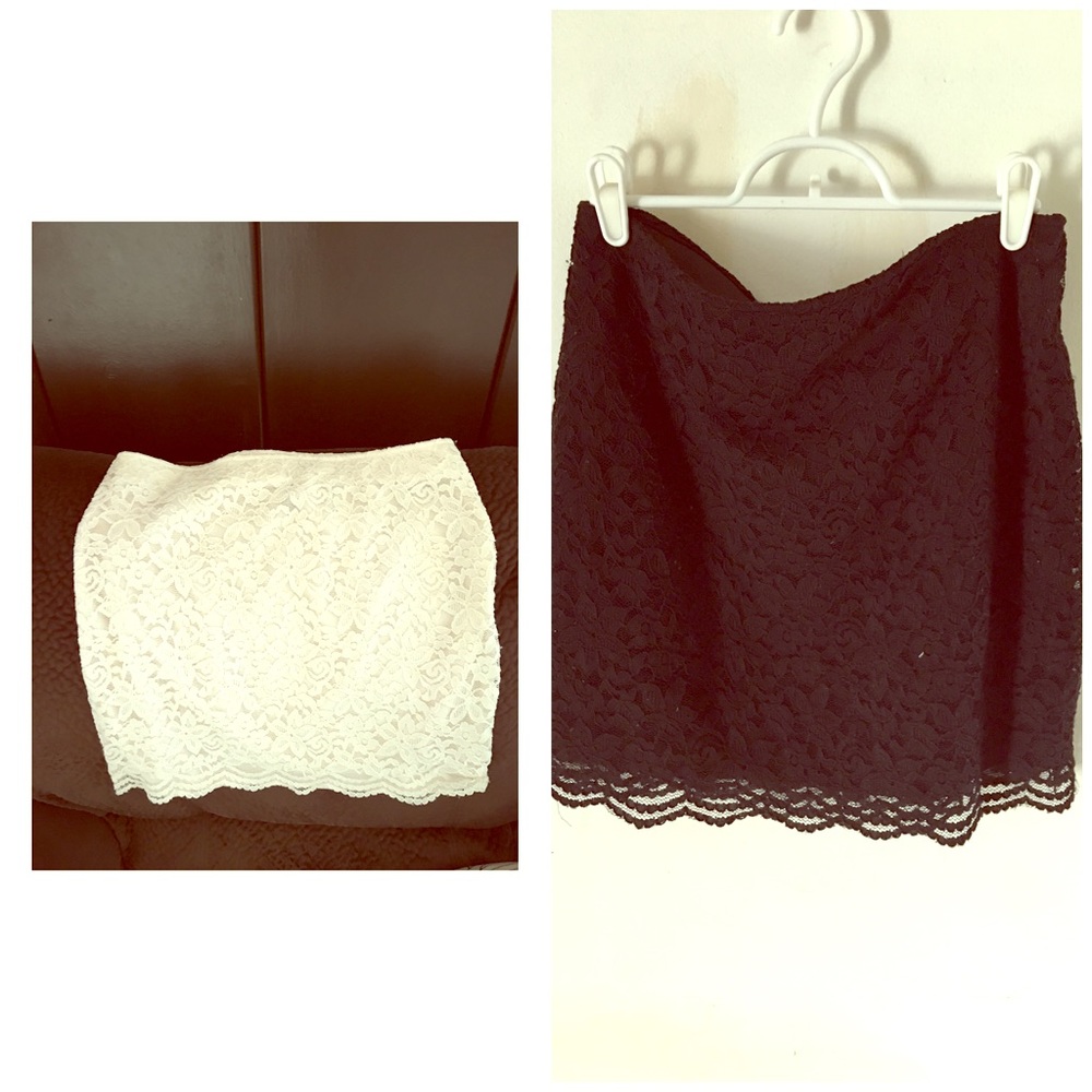 Lace mini skirts