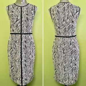 Ann Taylor Zebra Knit Jacquard Sheath Dress