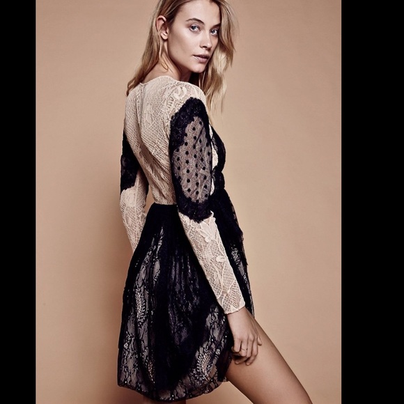 Free People Special Edition black nude Mix Lace 6 - Picture 3 of 5