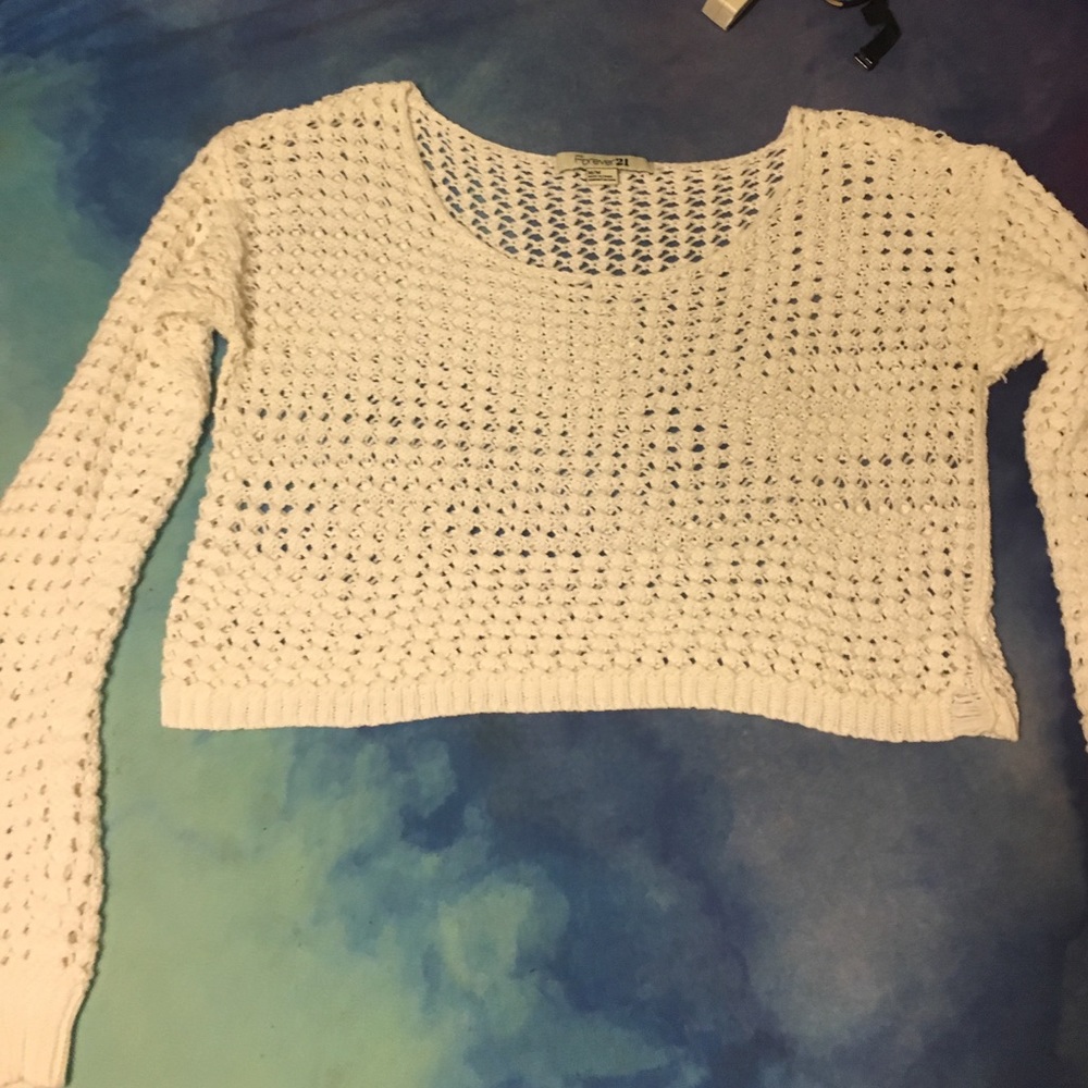 Knit Cropped Long Sleeve Sweater
