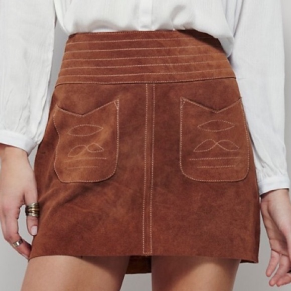 Free People Dresses & Skirts - Free people real suede skirt