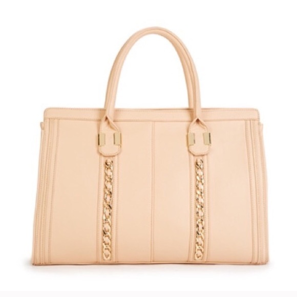 JustFab Handbags - JustFab Blush Pink Gold Chain Esteban Handbag