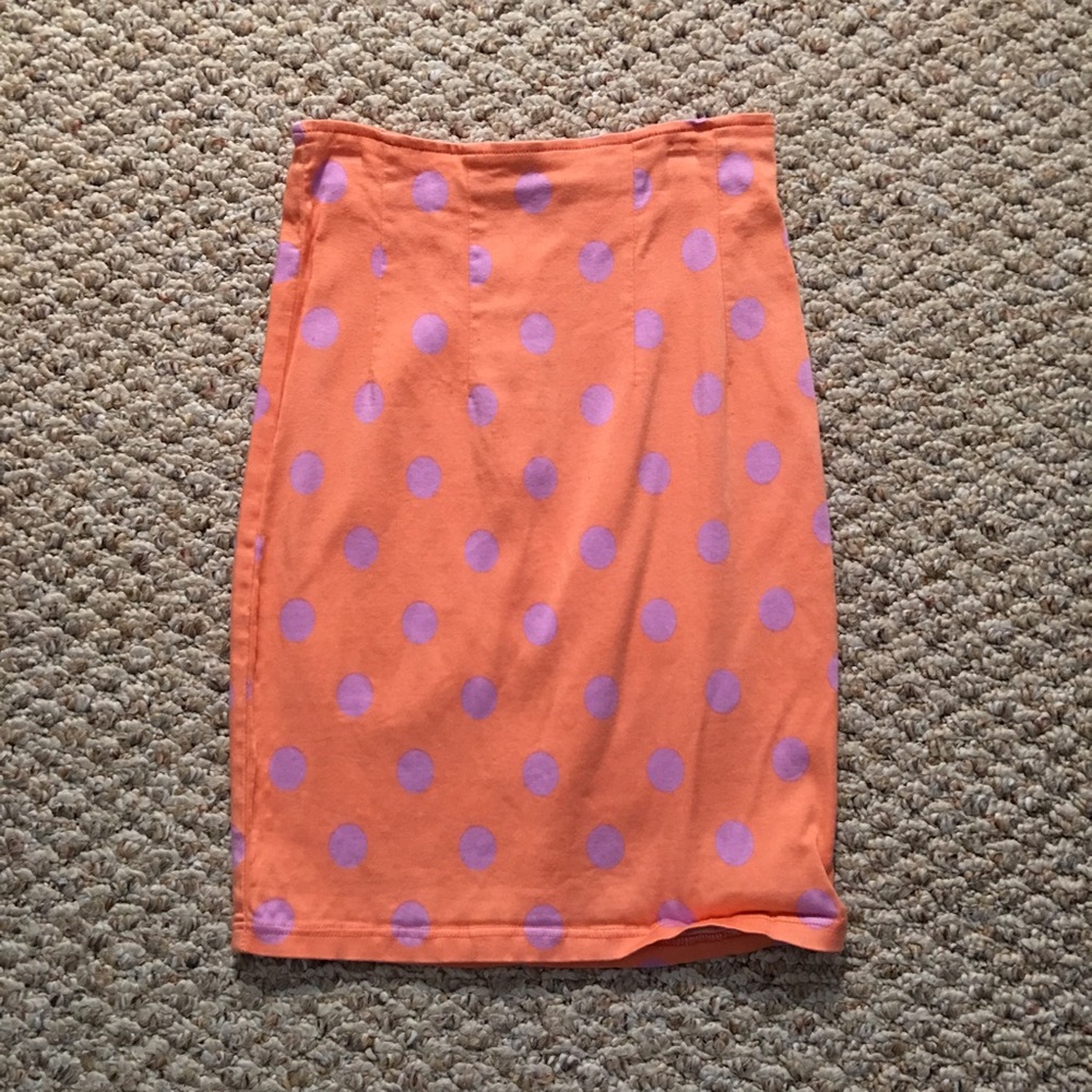 Vintage orange stretchy high waisted pencil skirt