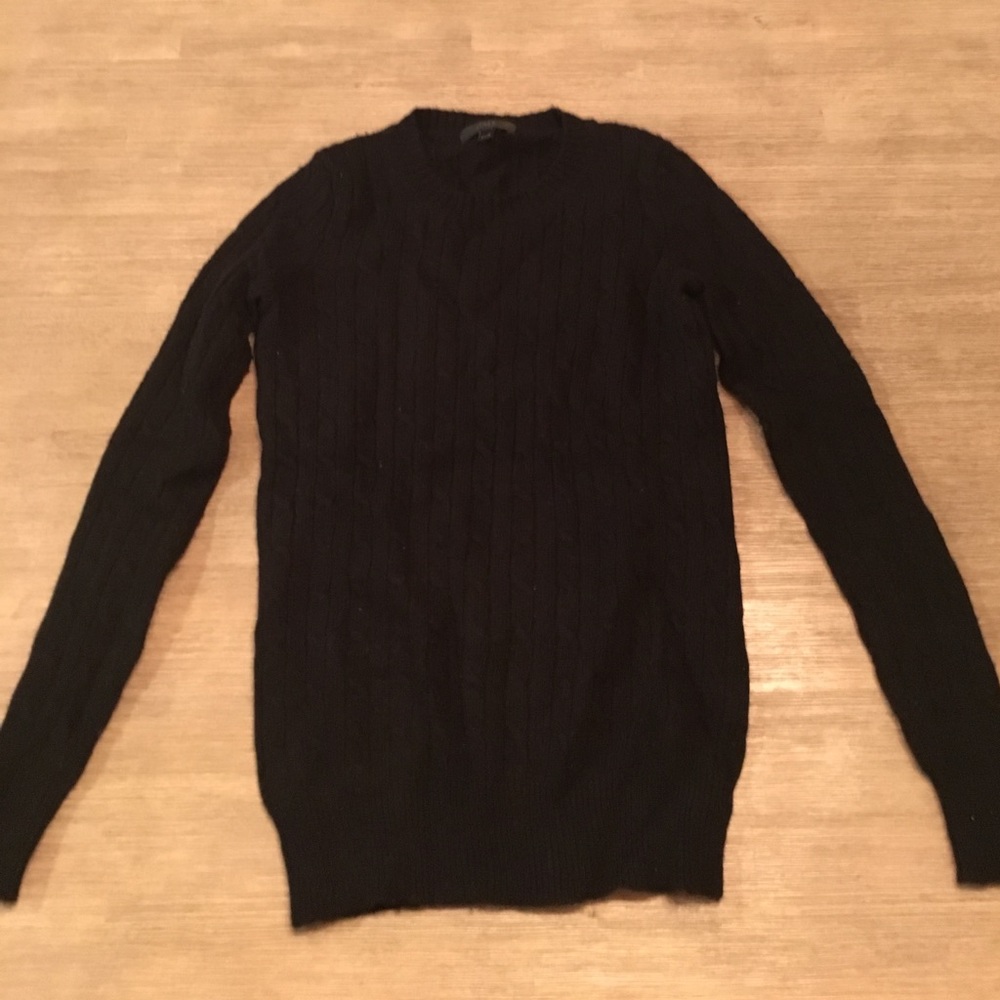 JCrew Black cableknit sweater
