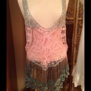Crochet Lacey Racey Tunic Top. SALE