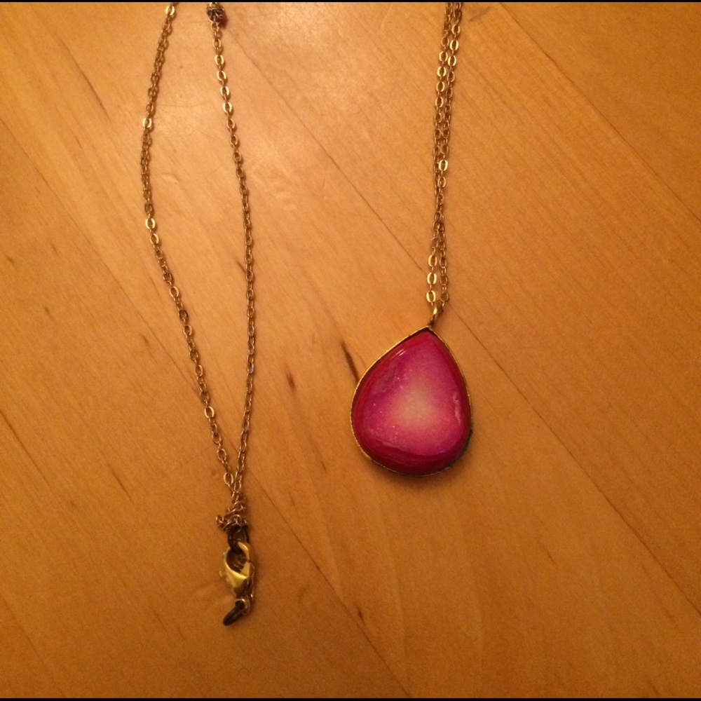 Pink Druzy necklace