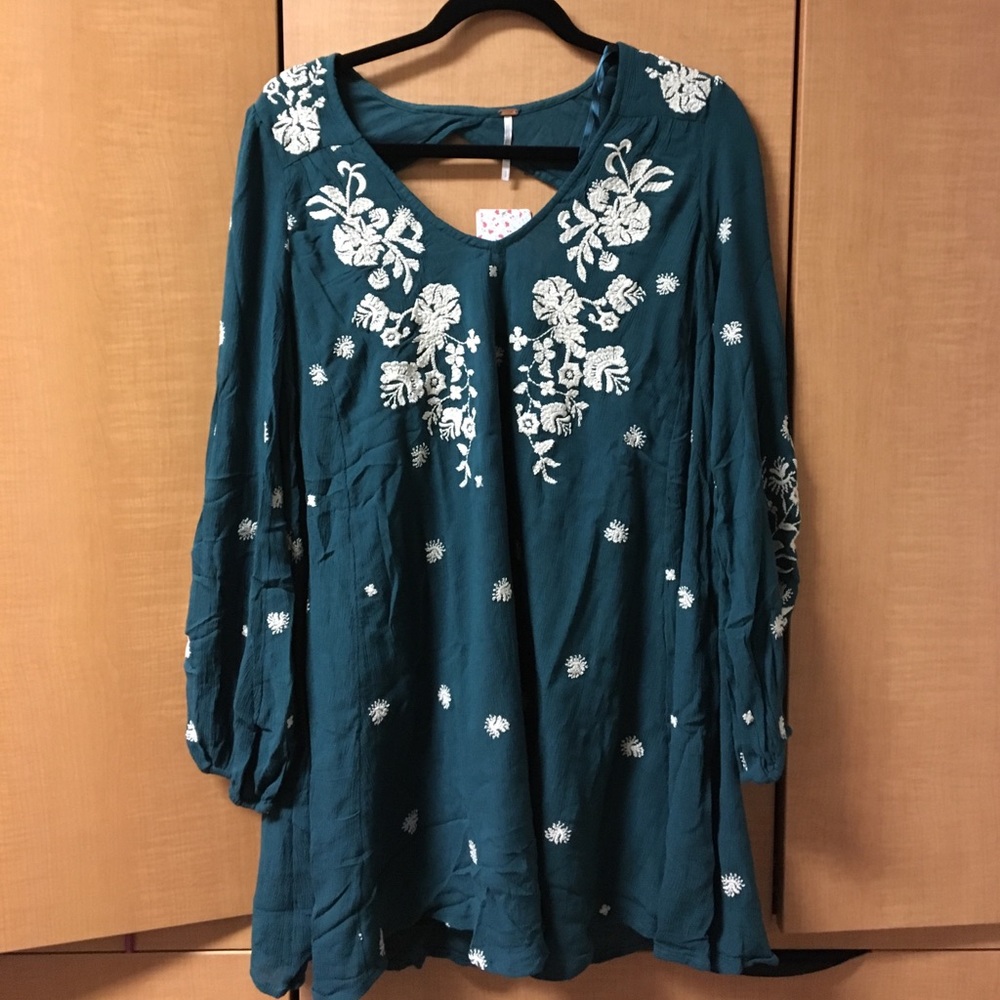 Free People Sweet Tennessee Embroidered Mini Dress