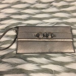 Christian Dior Silver Metallic  Clutch wristlet