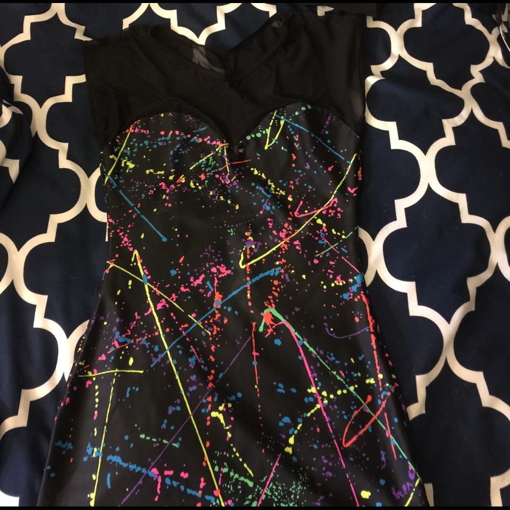 Sheer back mini dress labeled M/L