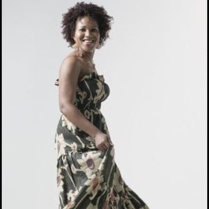 Hand made cotton long tiered dress made in Africa