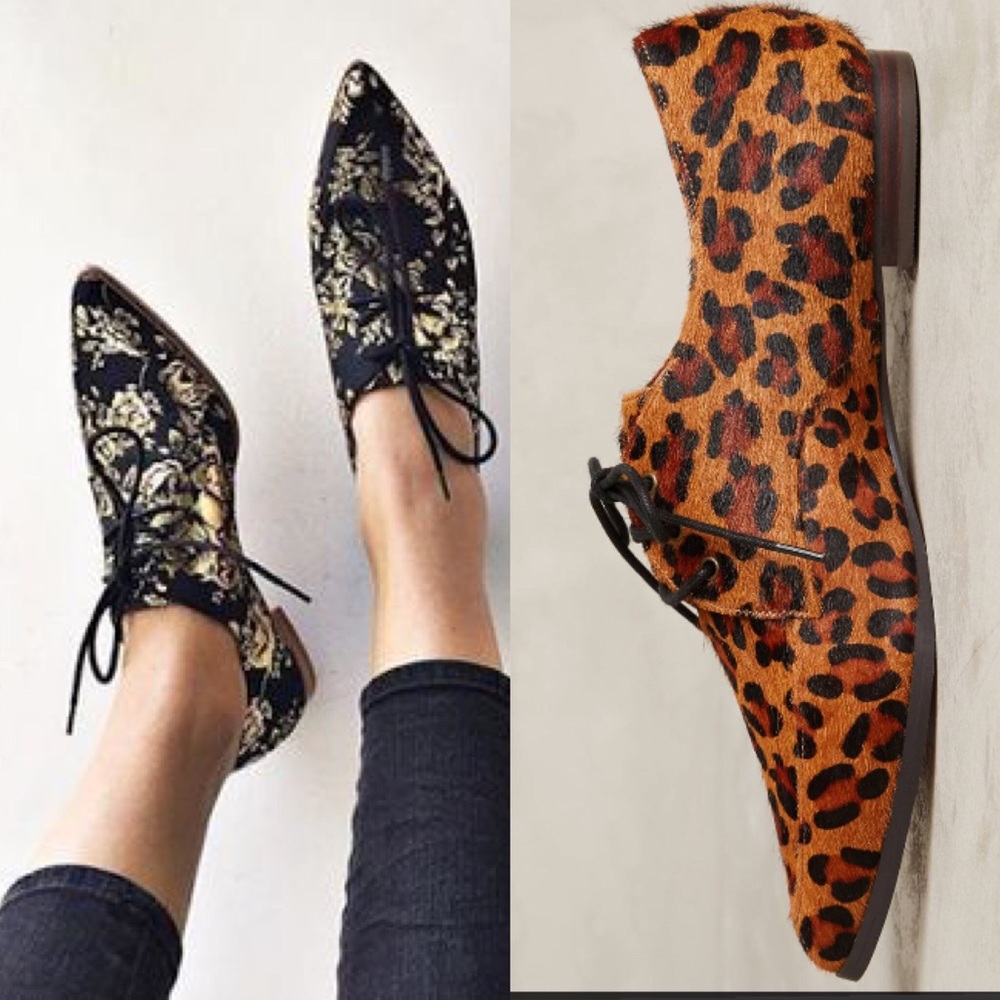 Anthropologie Leopard Oxfords - Picture 1 of 5