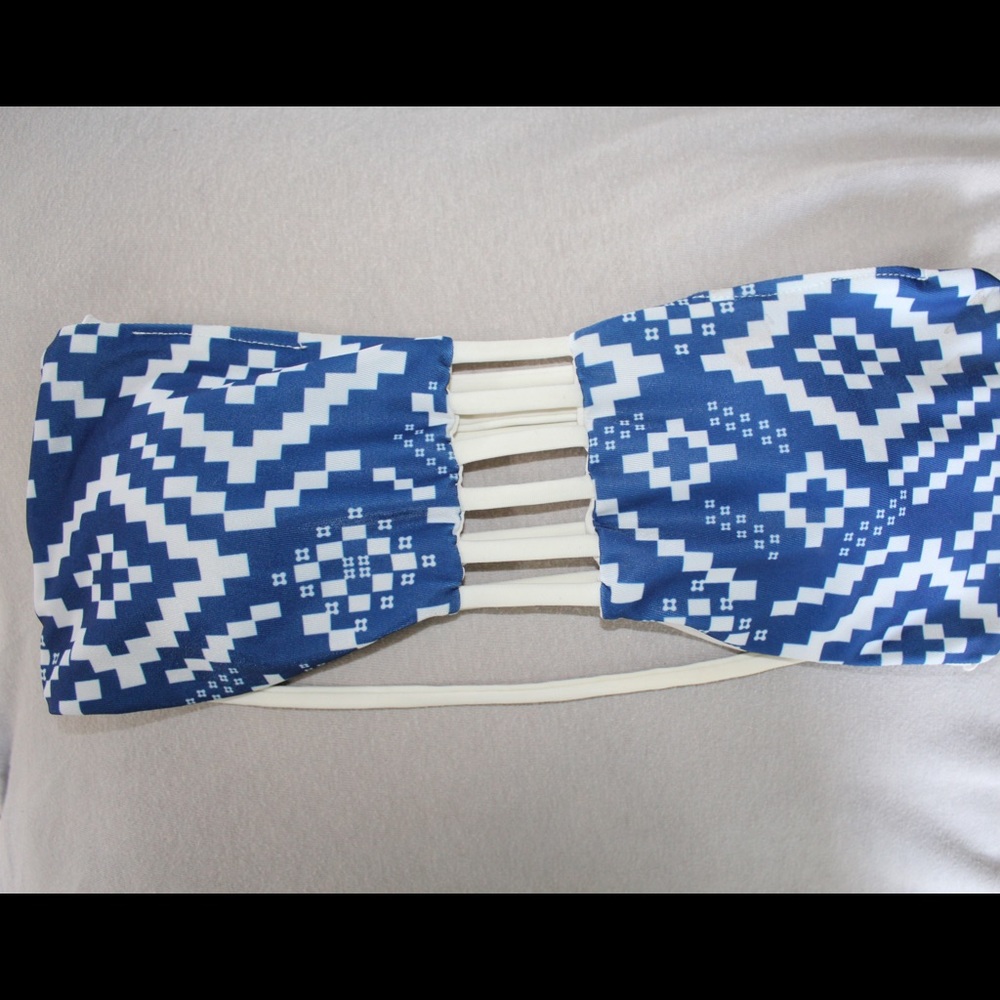 Blue strap bathing suit
