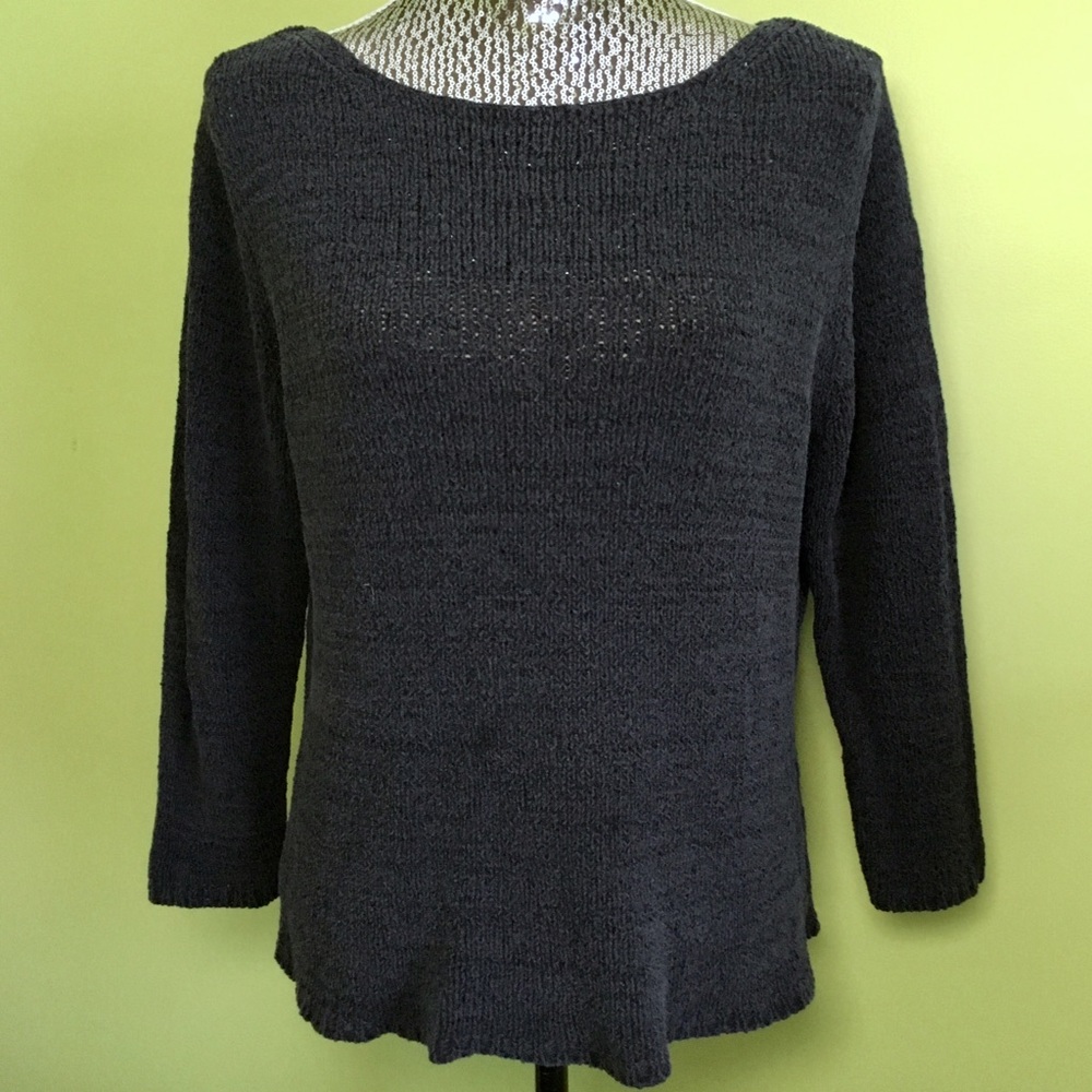 Valerie Stevens Gray Silk Blend Knit Sweater