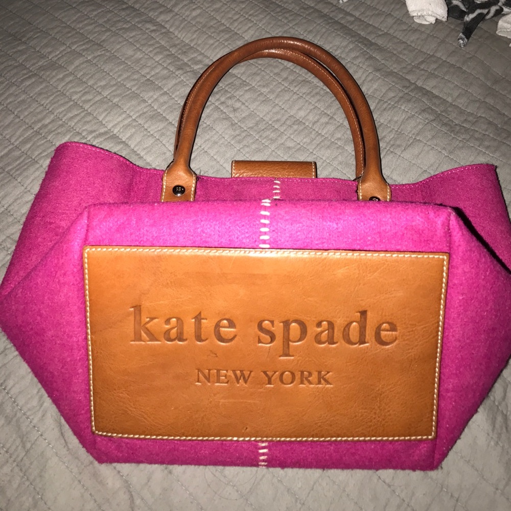 Kate Spade wool small purse, bright pink!
