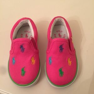 Bnwot size 5 Ralph Lauren girls slip on sneakers