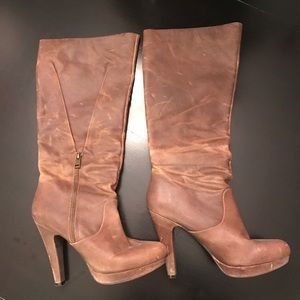 Jessica Simpson Size 9 Brown Leather Heeled Boots