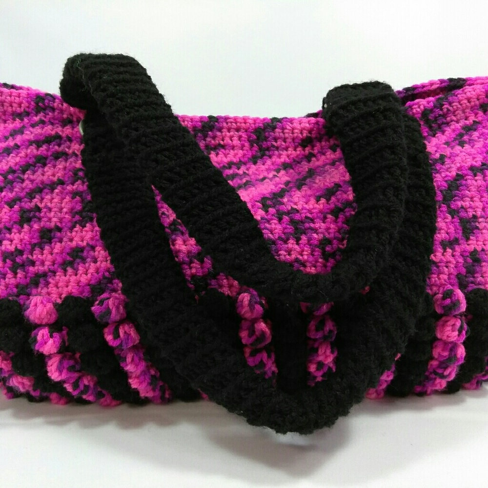 Bubble stitch crochet handbag handmade women