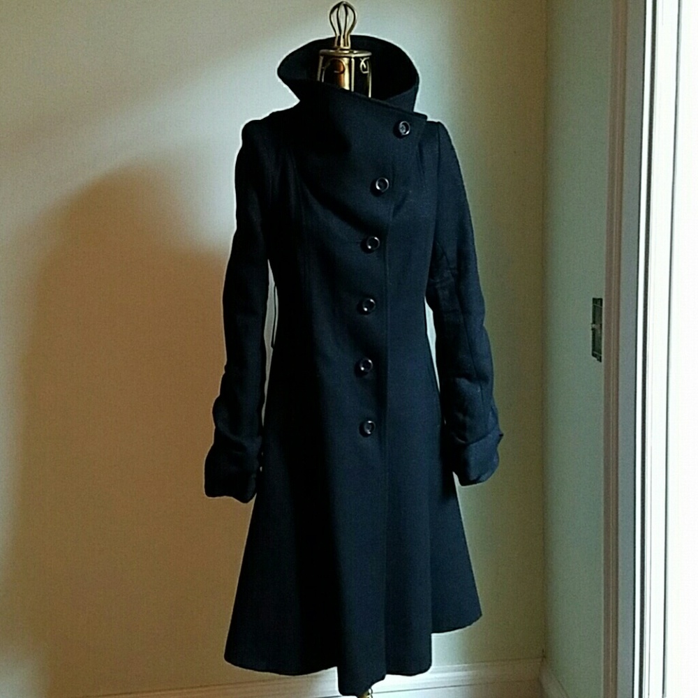 Mackage Cinched Sleeve Wool Peacoat