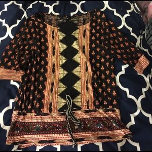 3/4 sleeve Lucky tribal print tee