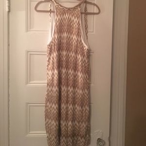 Gold and White pattern dress