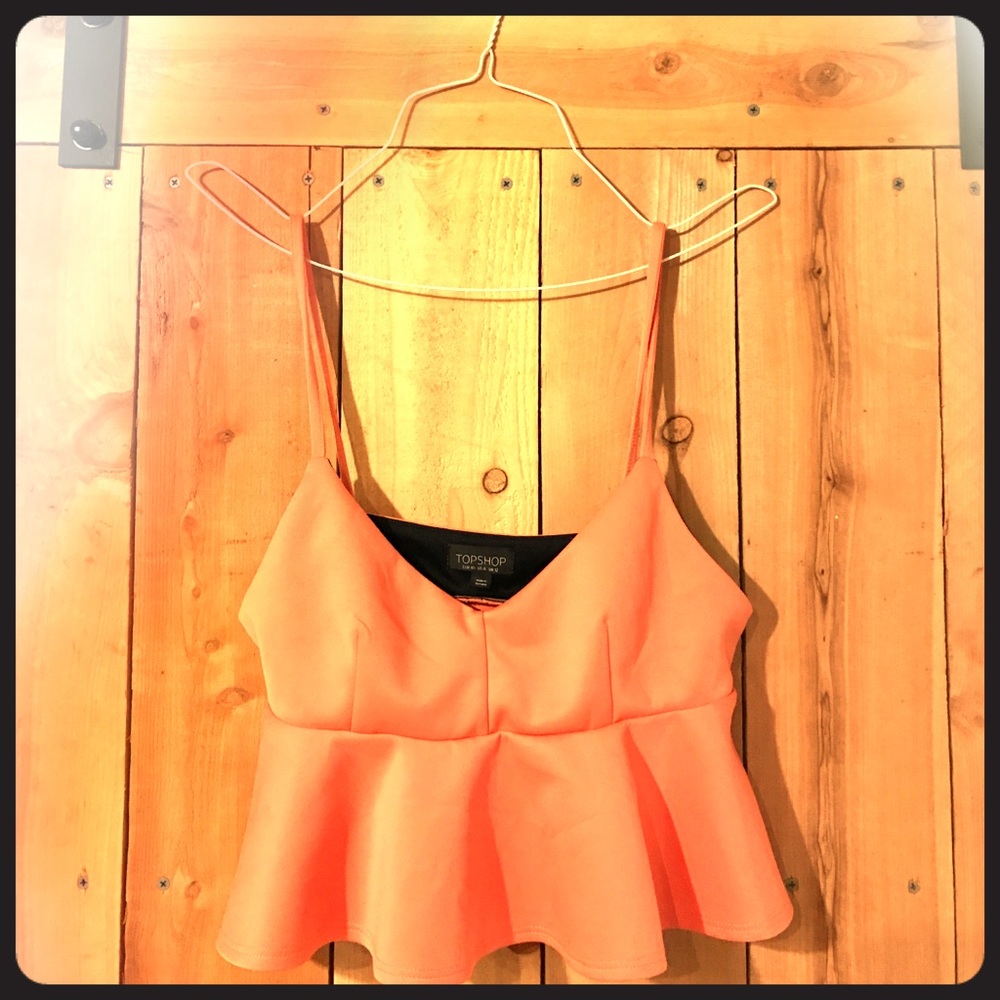 Top shop peach crop top ( peplum)