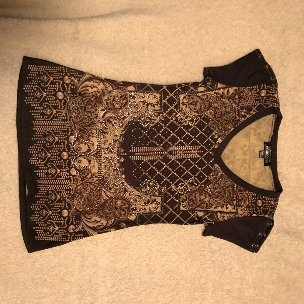 Boho chic designer Tshirt Small