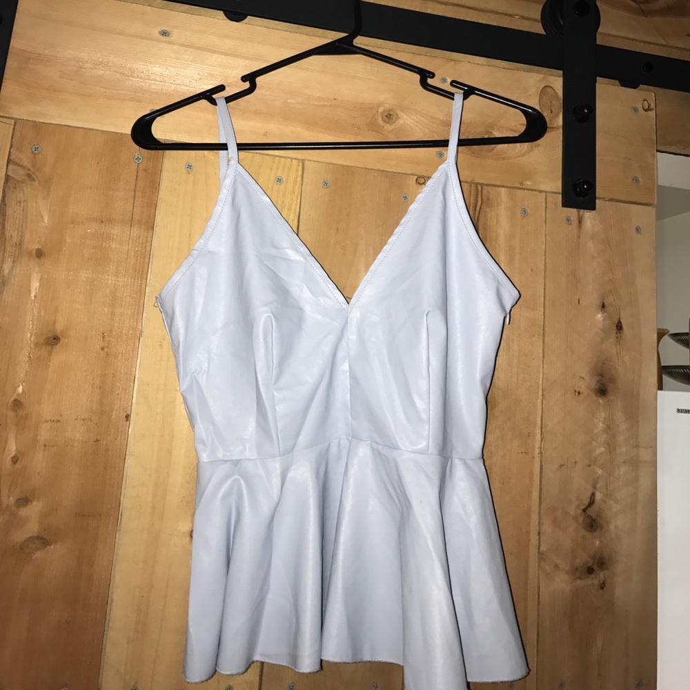 Baby blue crop top peplum