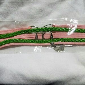 Alpha Kappa Alpha heart bracelet