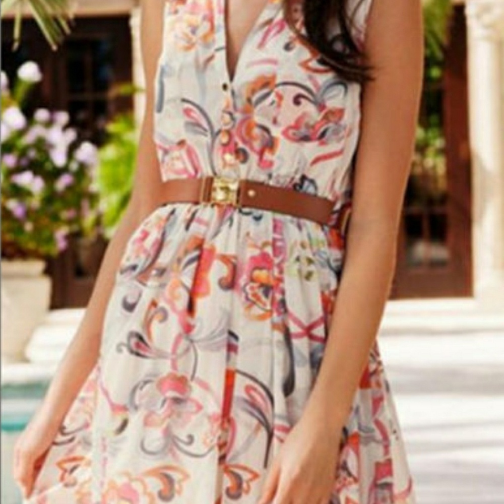 Multicolored paisley designs chiffon summer dress