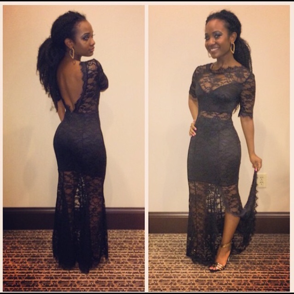 Black lace dress