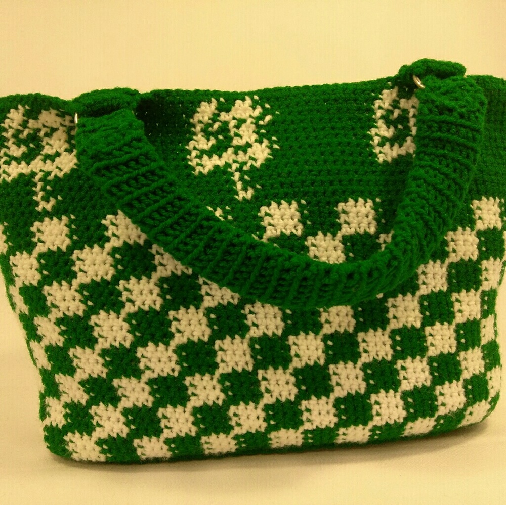 Four leaf clover LUCKY crochet handbag