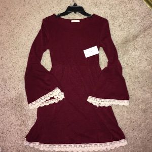 Burgundy and Lace Fascination Dress