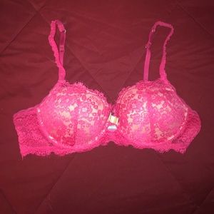 Pink lace aerie bra