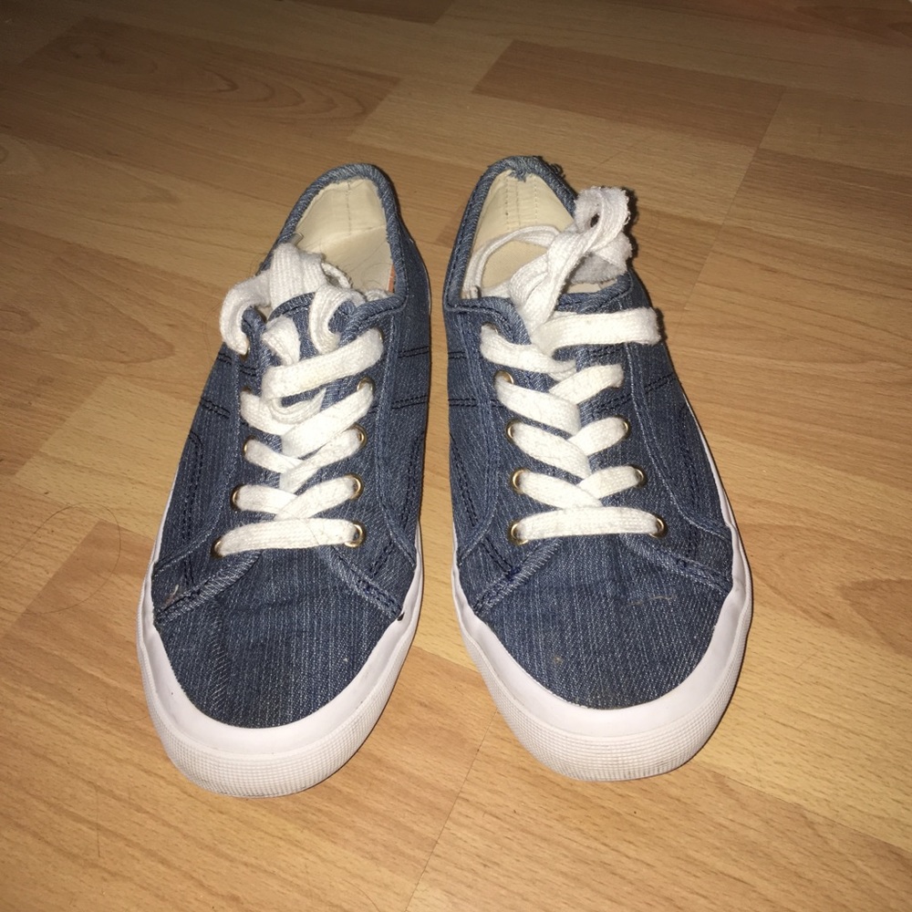 Blue denim sneakers