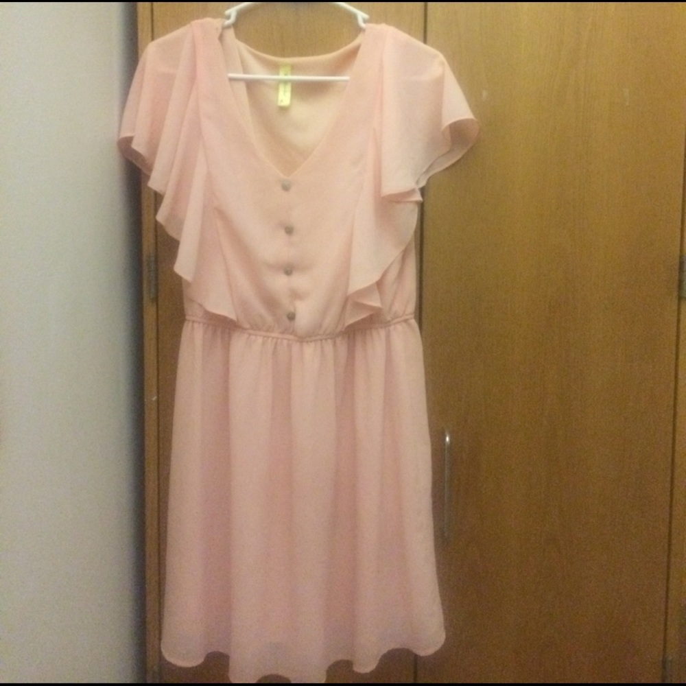 Francesca's pink ruffle dress size M/L