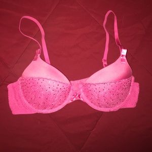 Pink rhinestone aerie bra