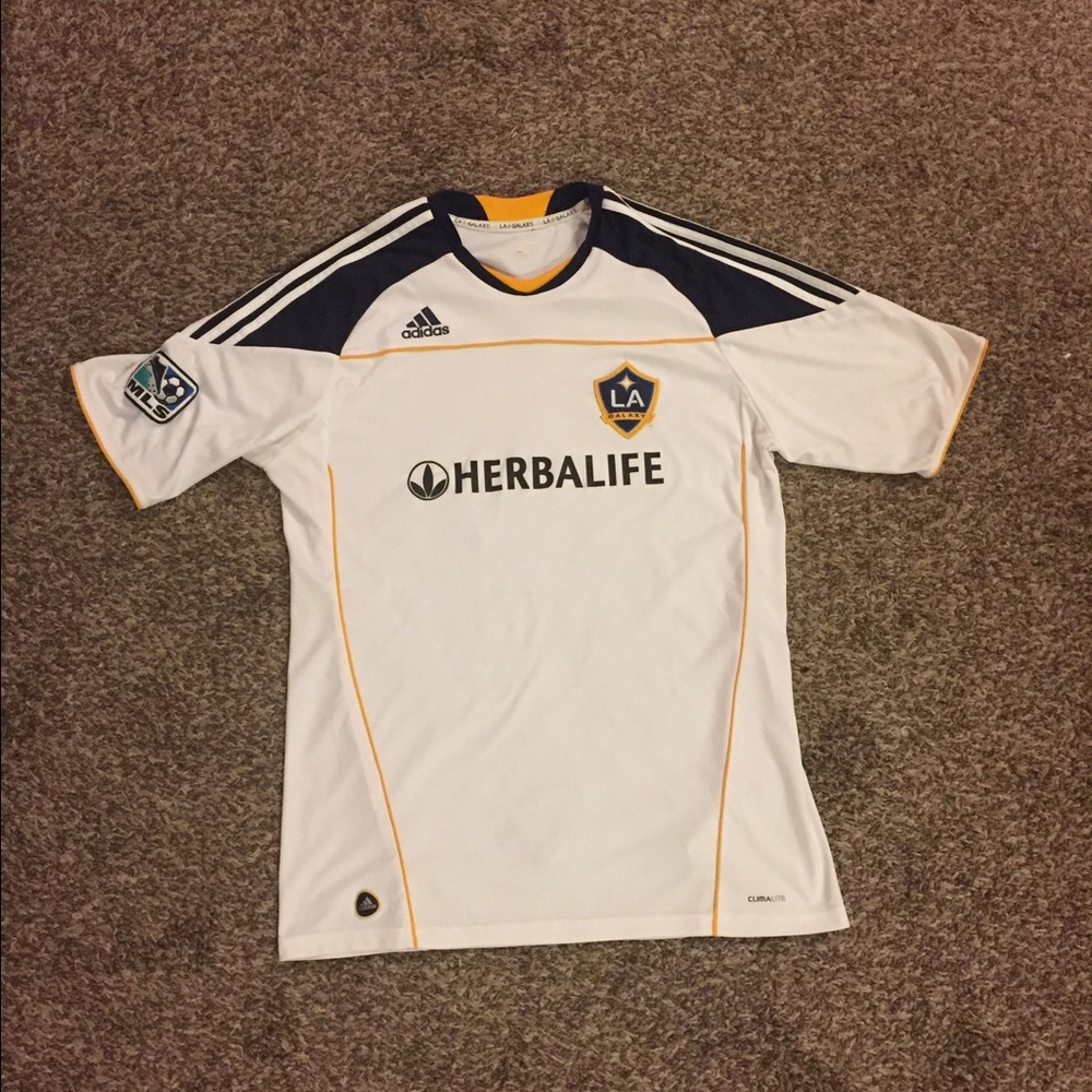 LA GALAXY MLS Jersey Shirt L ADIDAS Clima Lite