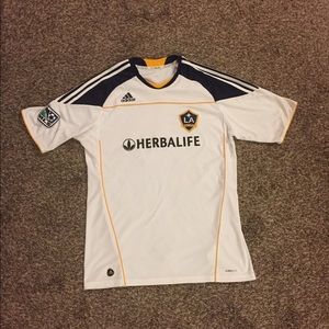 LA GALAXY MLS Jersey Shirt L ADIDAS Clima Lite