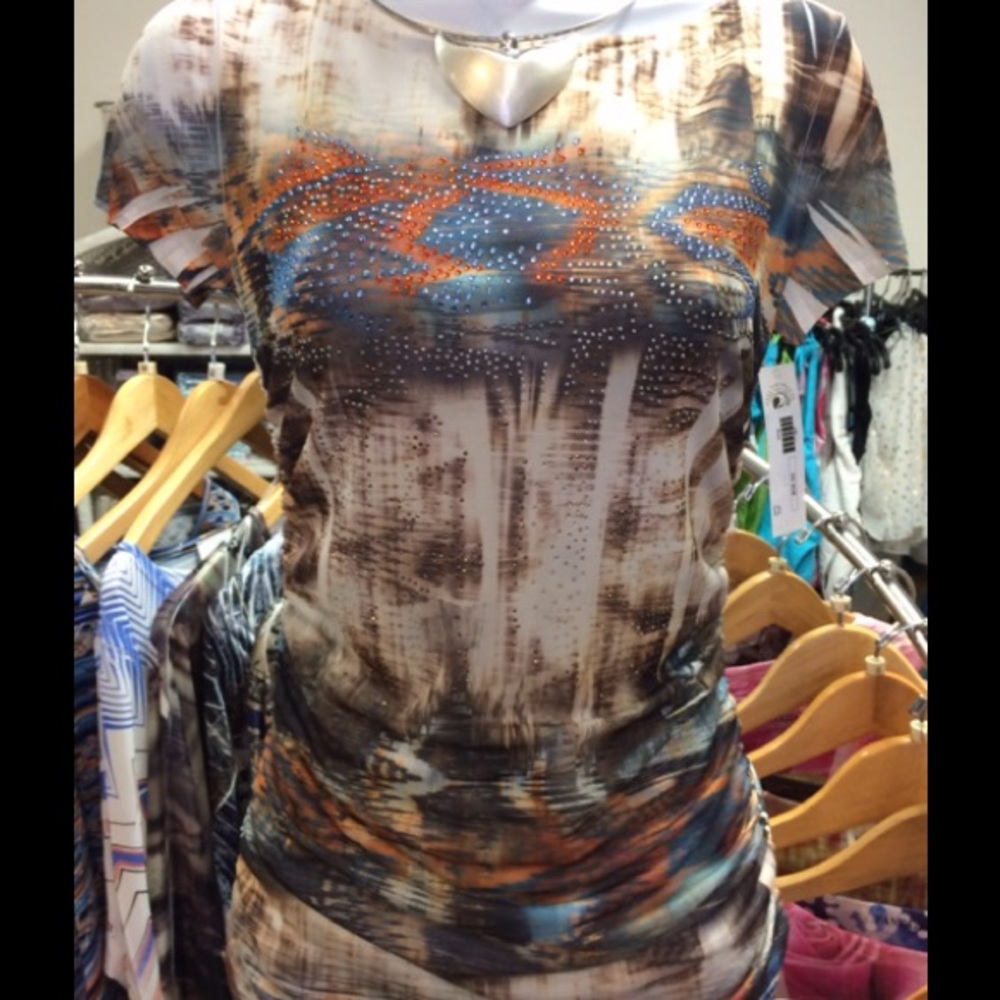 Rhinestone Printed Top