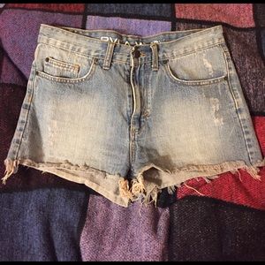 RVCA high waisted cut off jean shorts size 28