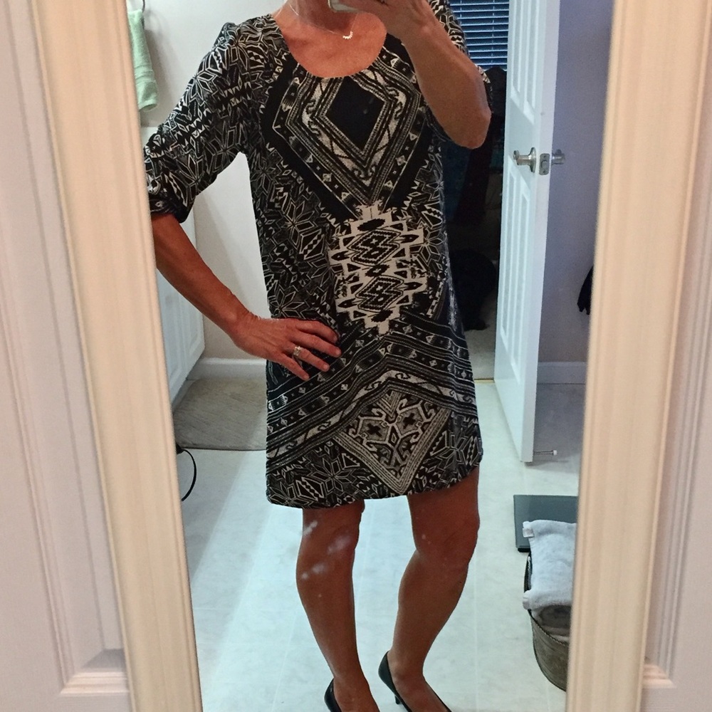 BEBOP GEOMETRICAL PRINT SHIFT DRESS