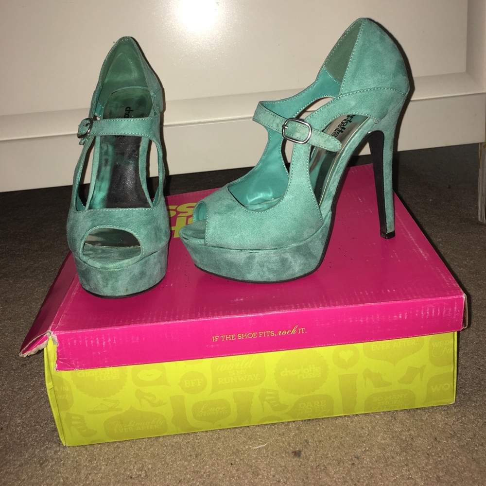 Charlotte Russe Teal Cut-Out Heels!