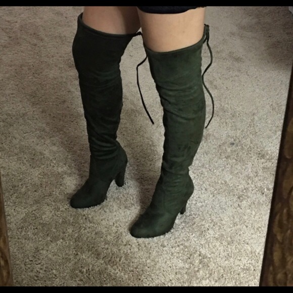 Olive knee high boots! So cute! - Picture 2 of 3