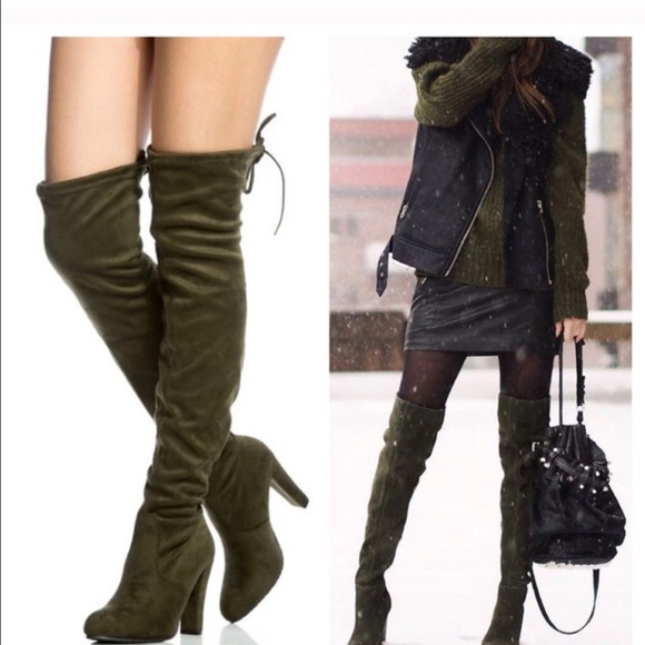 Olive knee high boots! So cute! - Picture 3 of 3