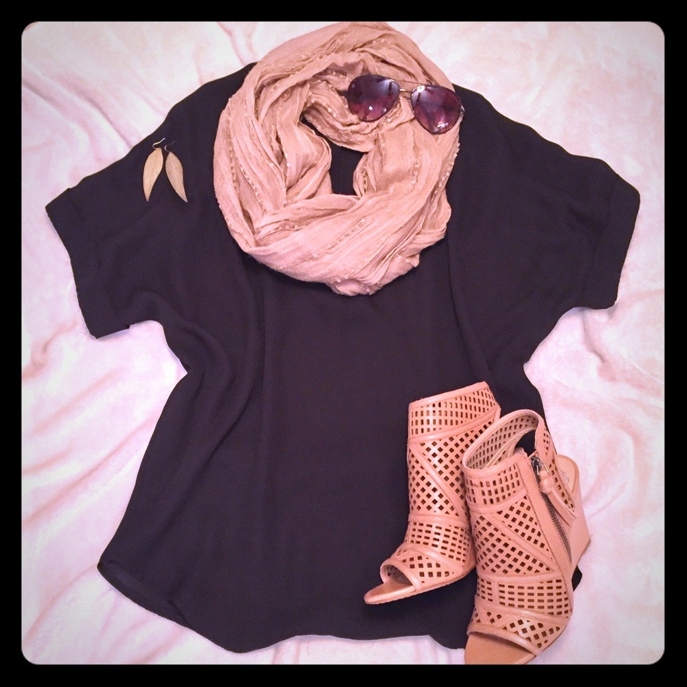 Nordstrom BP Cream Gauze Infinity Scarf