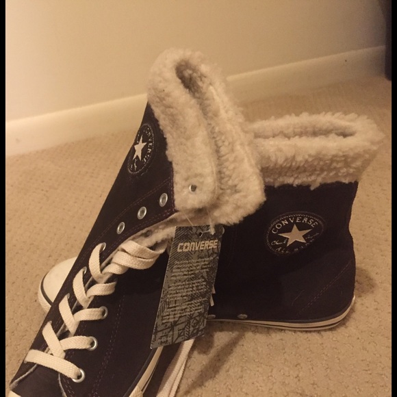 Brown fur converses. - Picture 1 of 2