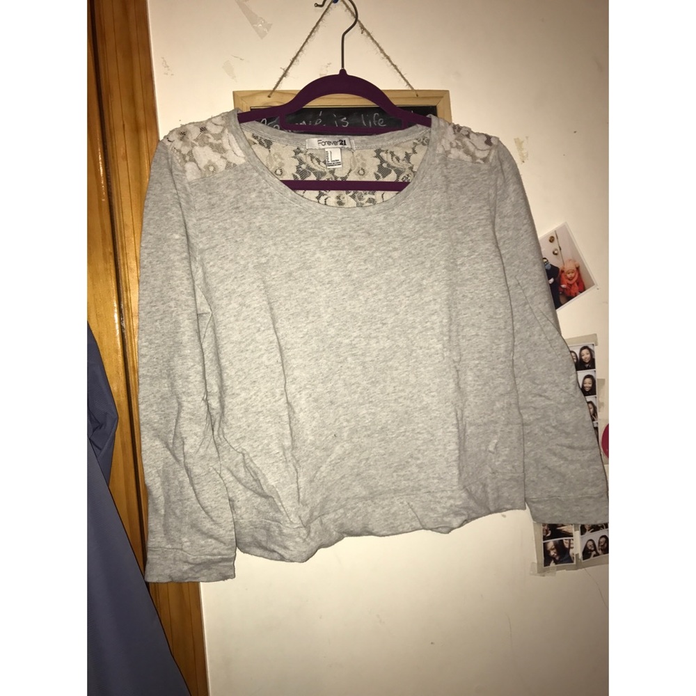 F21 lace sweater crewneck large